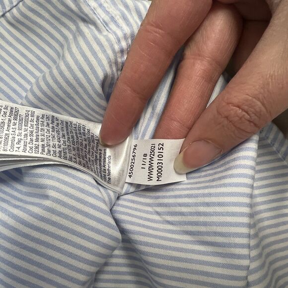 Zendaya x Tommy Hilfiger Striped Oversized Shirt Womens 2 Blue White Tunic - Picture 11 of 16